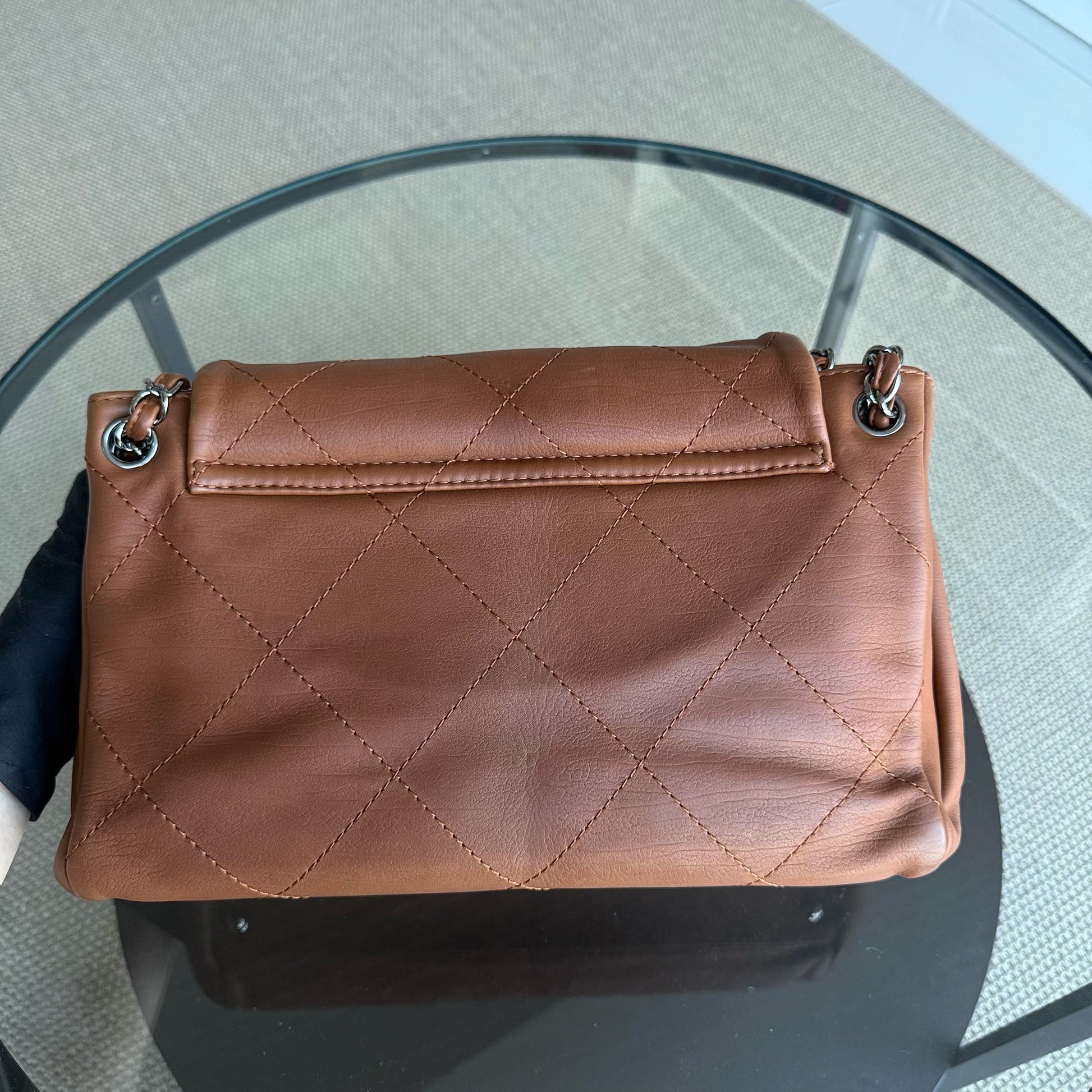 Chanel  Hamptons Accordion Flap - Quilted Wild Stitch Calfskin Dark Brown Silver Hardware Series 15