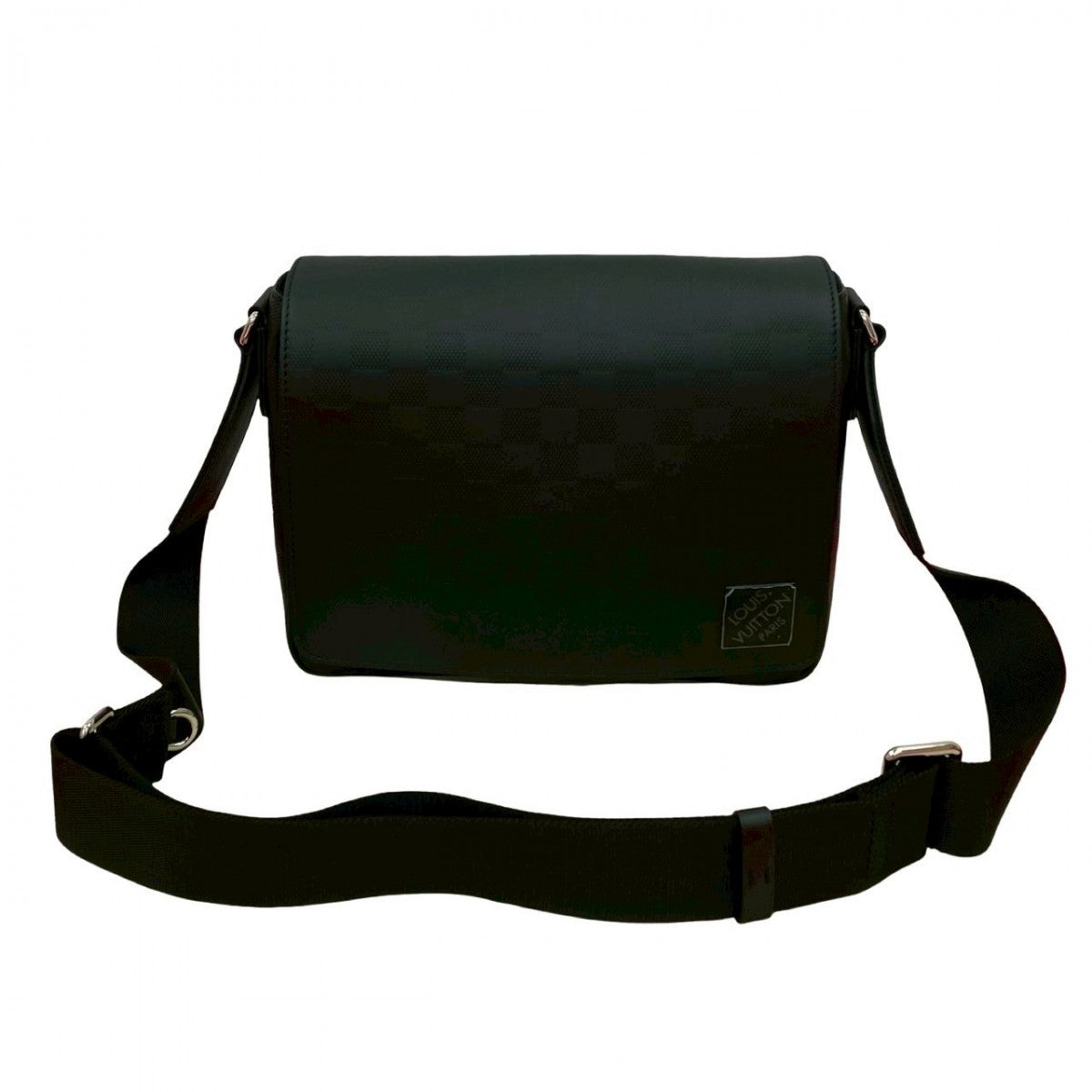 Louis Vuitton Damier Anfini District PM Leather Black Shoulder Bag