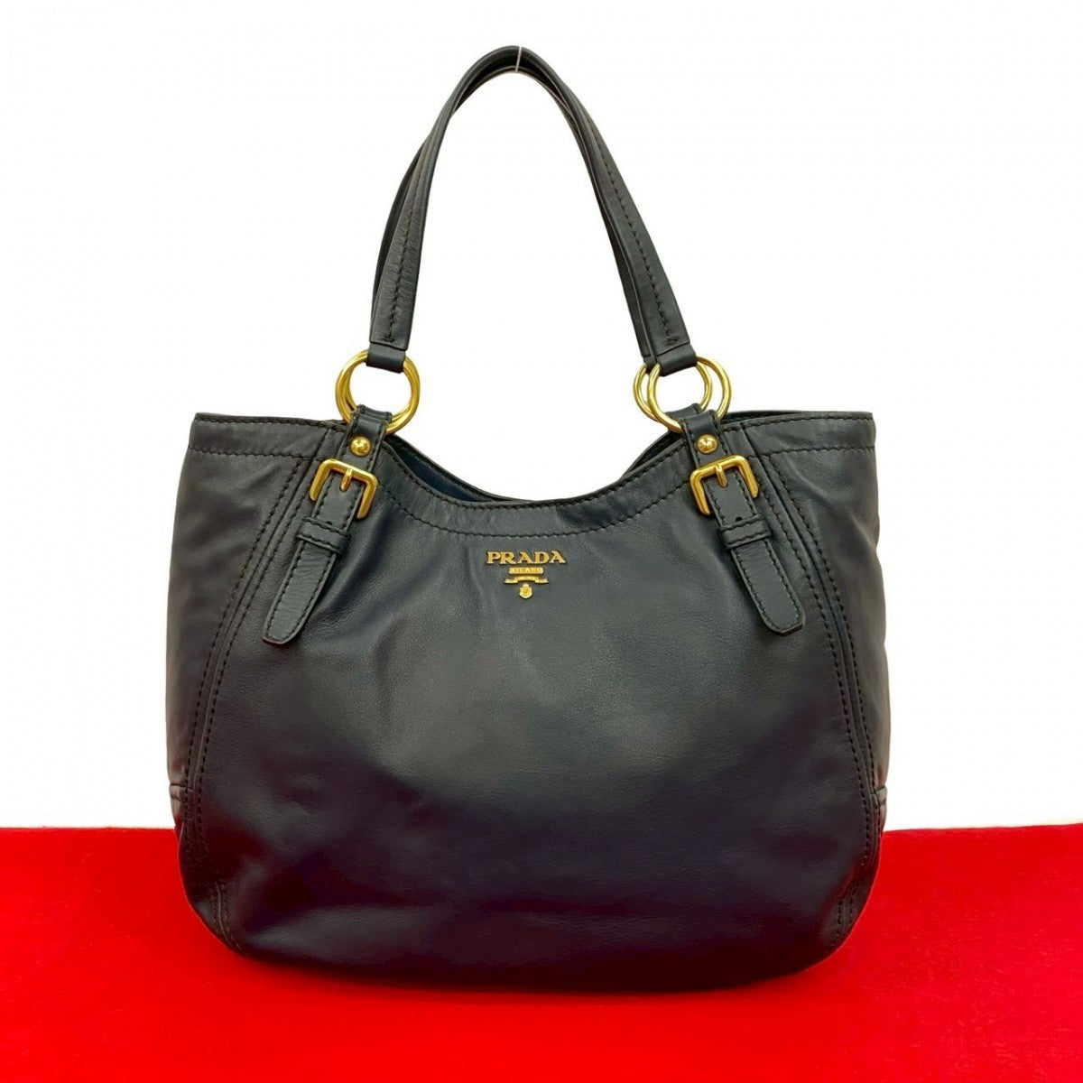 Tote Bag Navy Leather