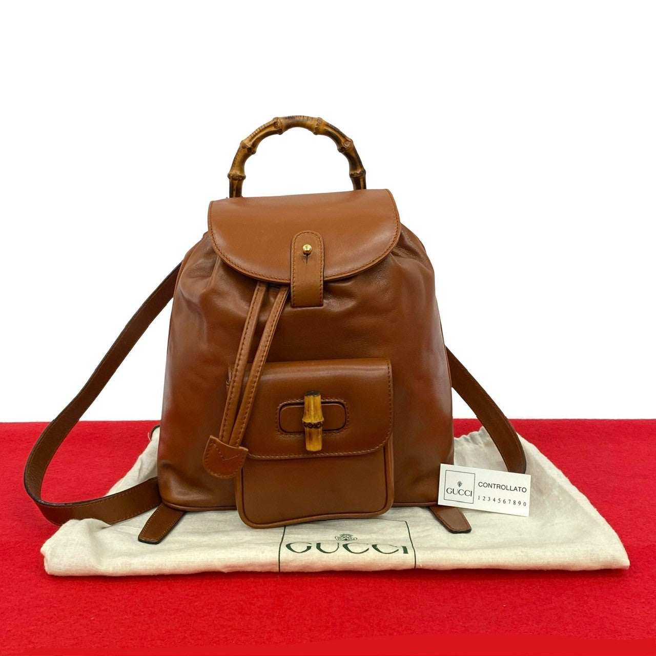 Gucci Backpack Bamboo Leather Brown 20250715Jpb434 3