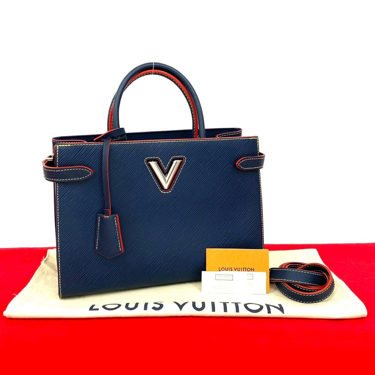 Louis Vuitton Twisted Leather Navy Shoulder Bag