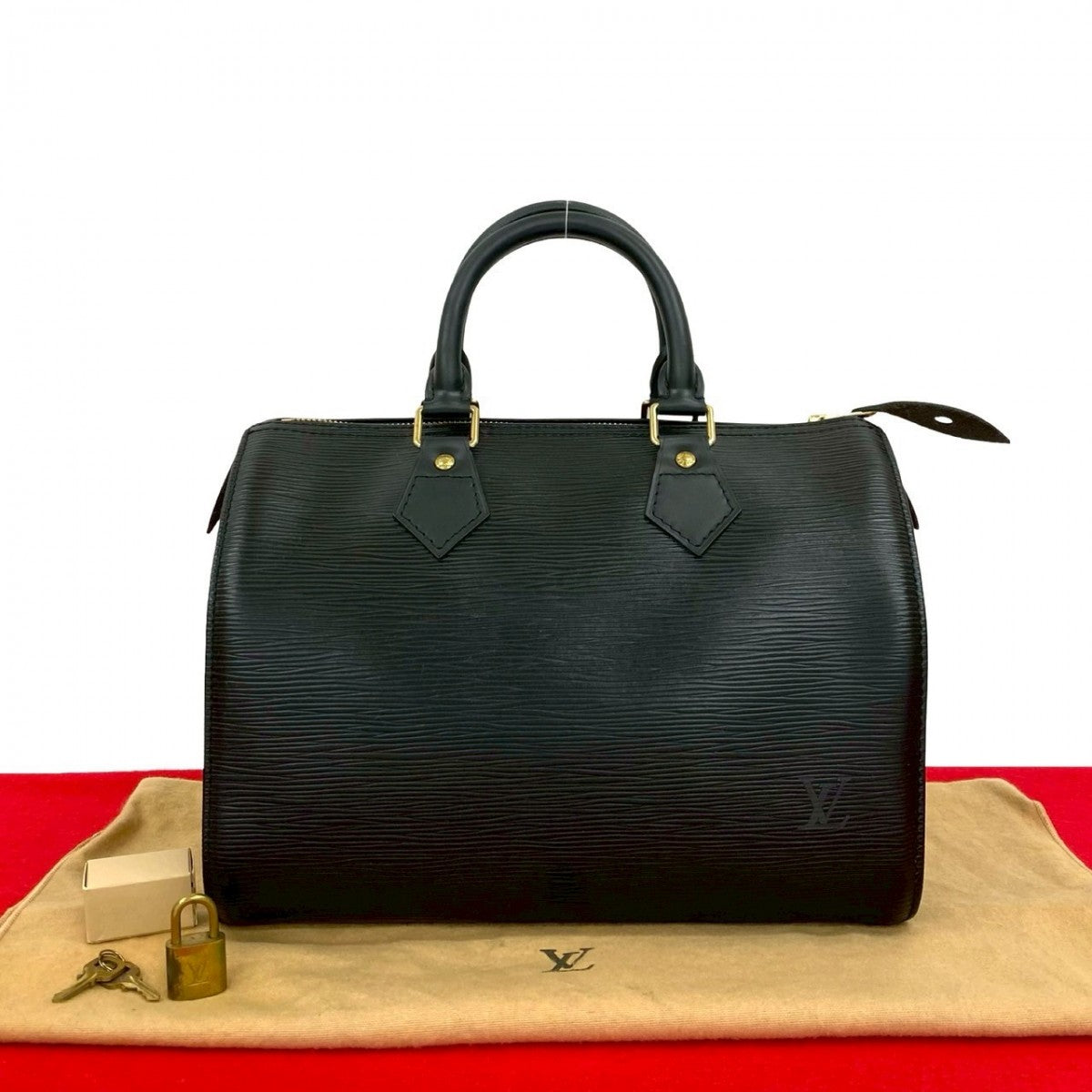 Louis Vuitton Epi Speedy 25 Leather Black Handbag