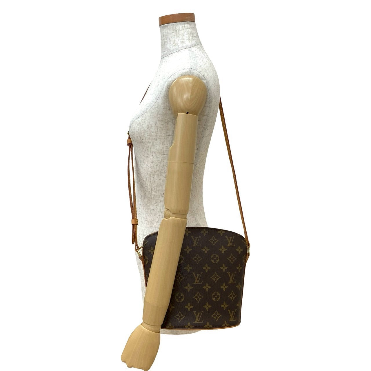 Louis Vuitton Drouot Monogram Leather Brown Shoulder Bag