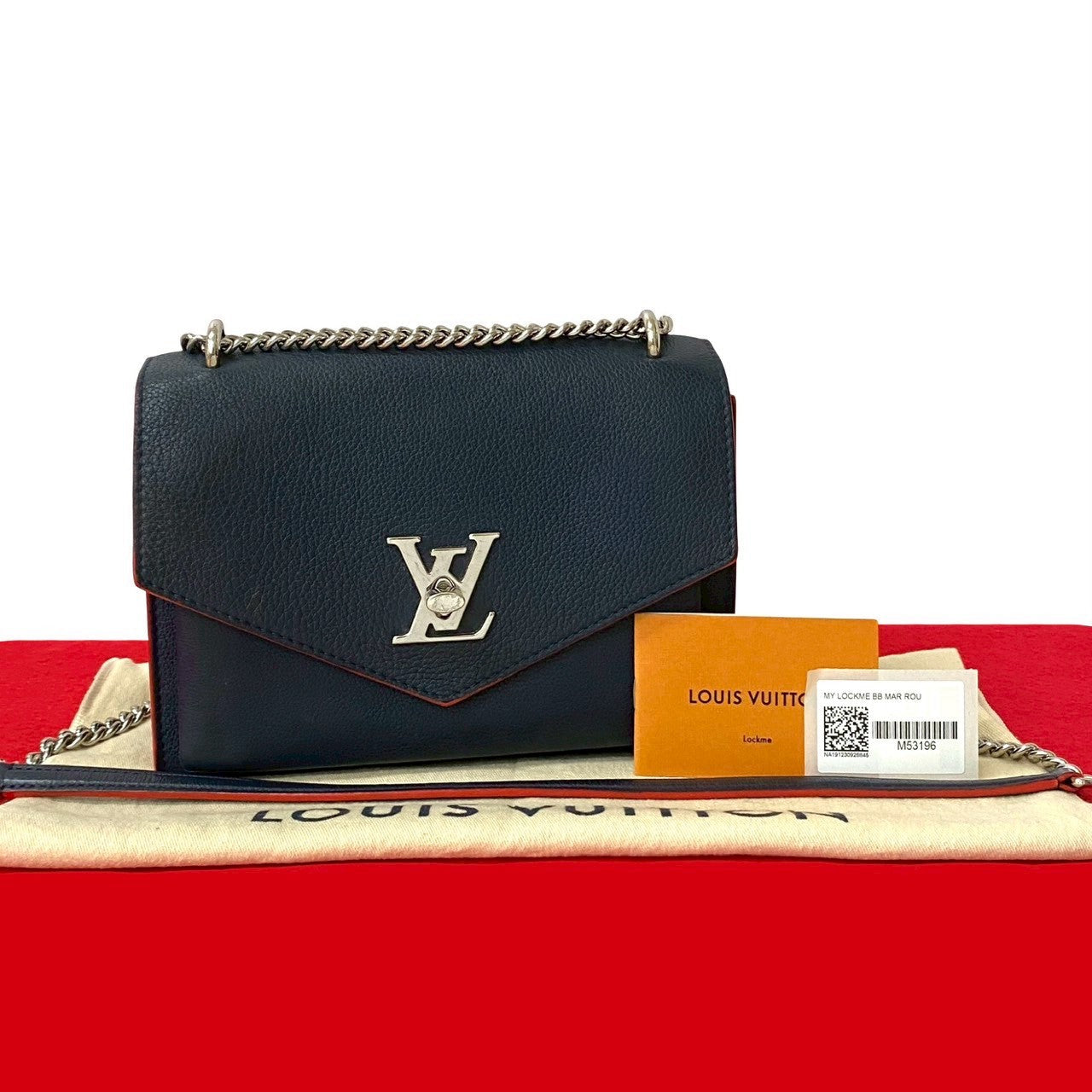 Louis Vuitton マイロックミー BB Leather Navy Shoulder Bag