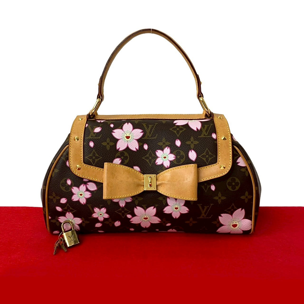 Louis Vuitton Cherry Blossom Sac Retro PM Monogram Leather Brown Handbag