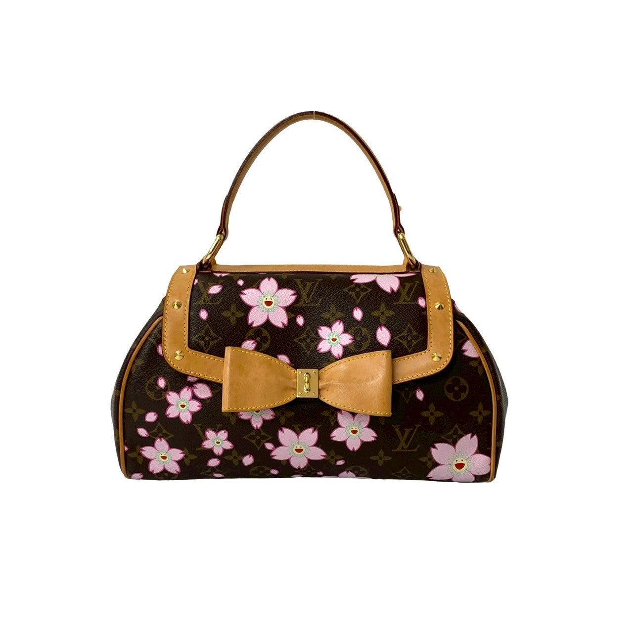 Louis Vuitton Cherry Blossom Sac Retro PM Monogram Leather Brown Handbag