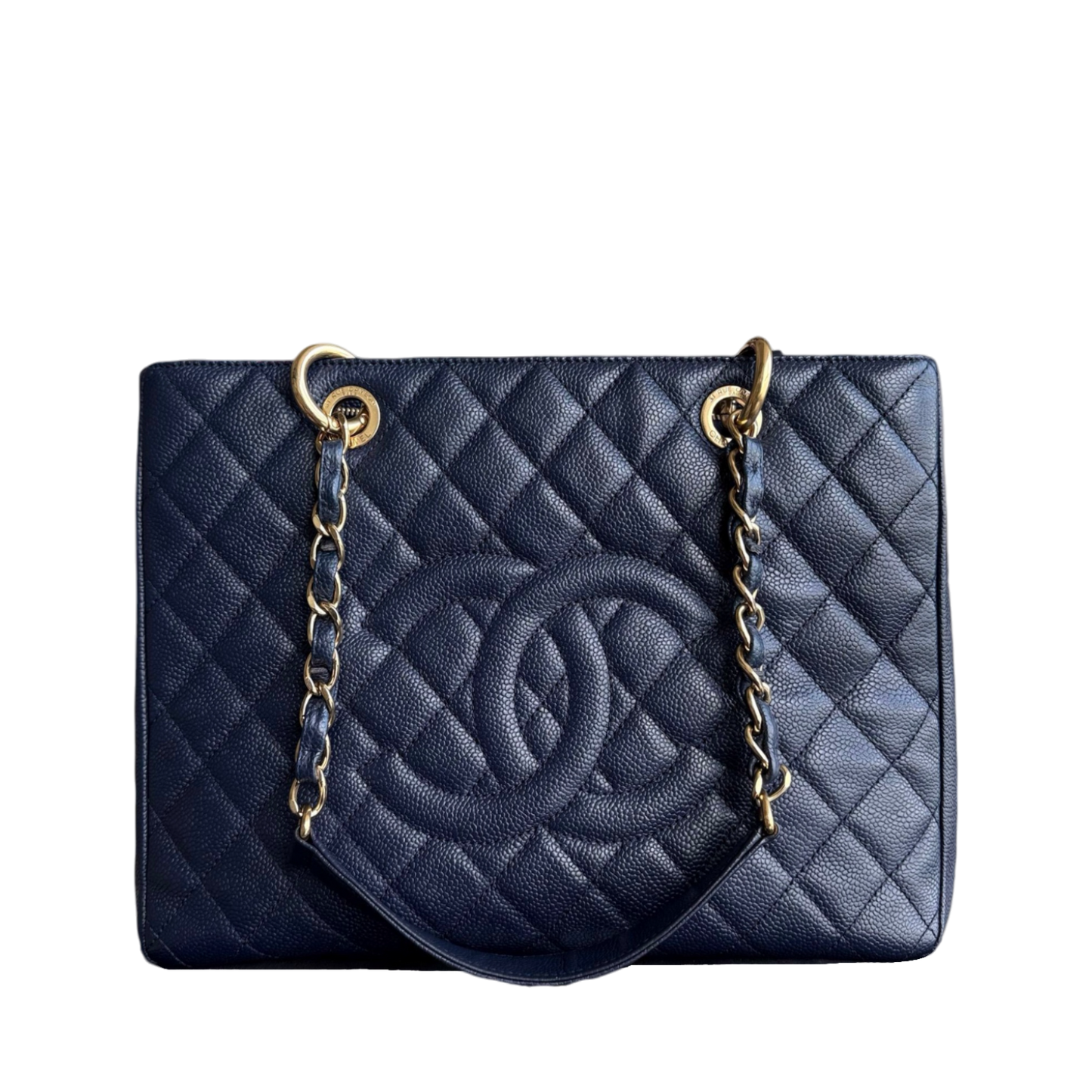 Chanel GST Grand Shopping Tote - Caviar Grained Quilted Blue Tote Bag 19 2