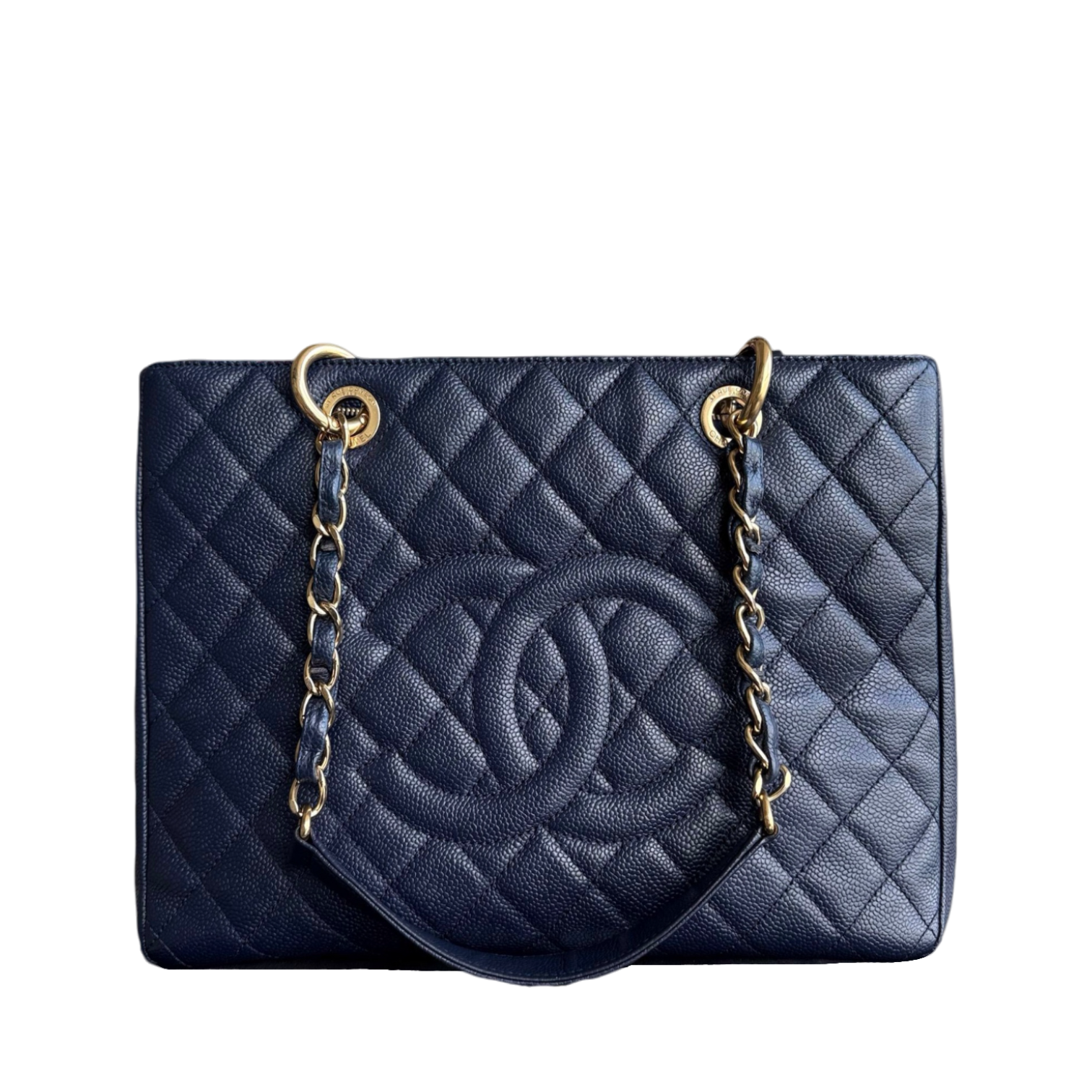 Chanel GST Grand Shopping Tote - Caviar Grained Quilted Blue Tote Bag 19 2