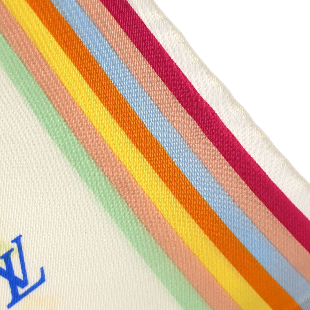 Louis Vuitton White Monogram Multicolor Scarf 70 Small Good
