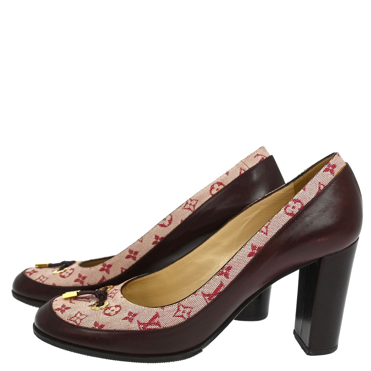 Louis Vuitton * 2002 Monogram Mini Pumps Shoes #36