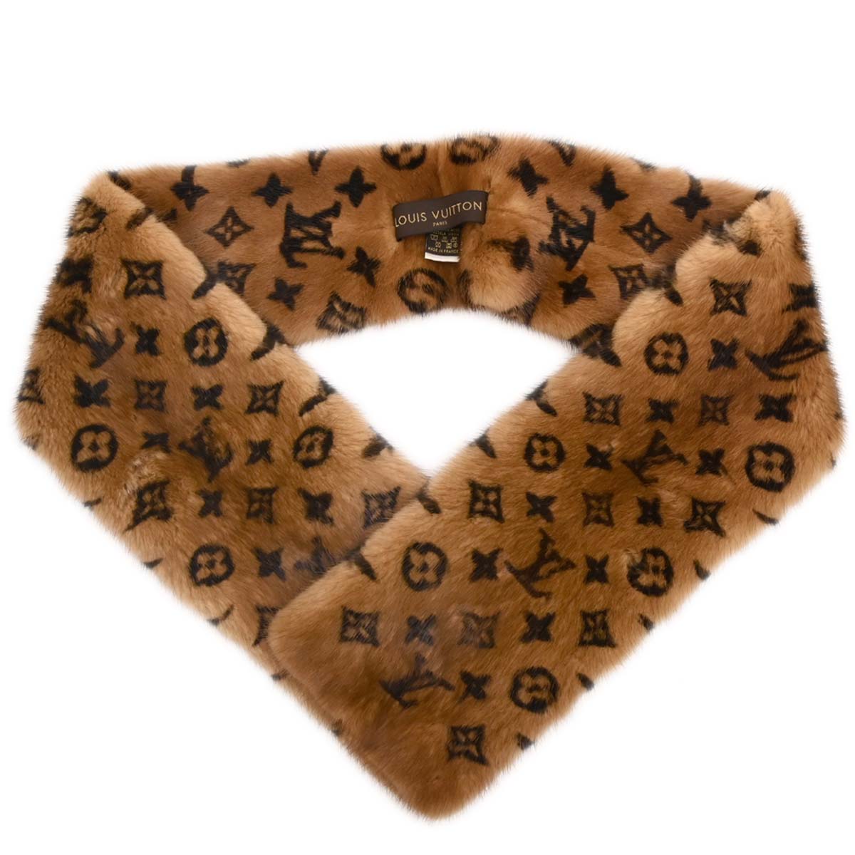 Louis Vuitton * Monogram Mink Echarpe Fur Stole Shawl