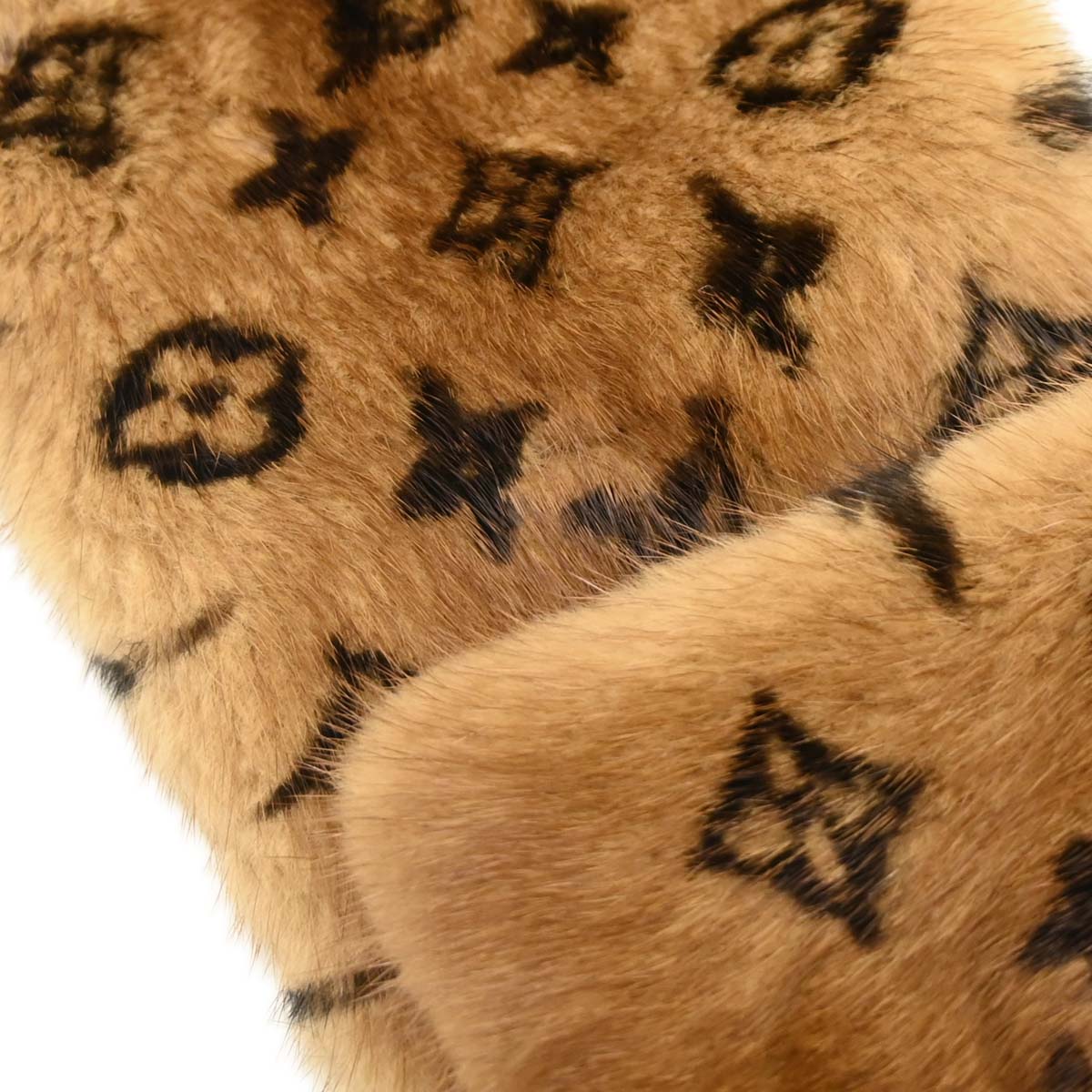 Louis Vuitton * Monogram Mink Echarpe Fur Stole Shawl