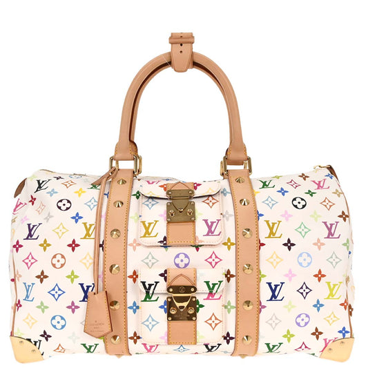 Louis Vuitton 2004 White Monogram Multicolor Keepall 45 Handbag Style 2