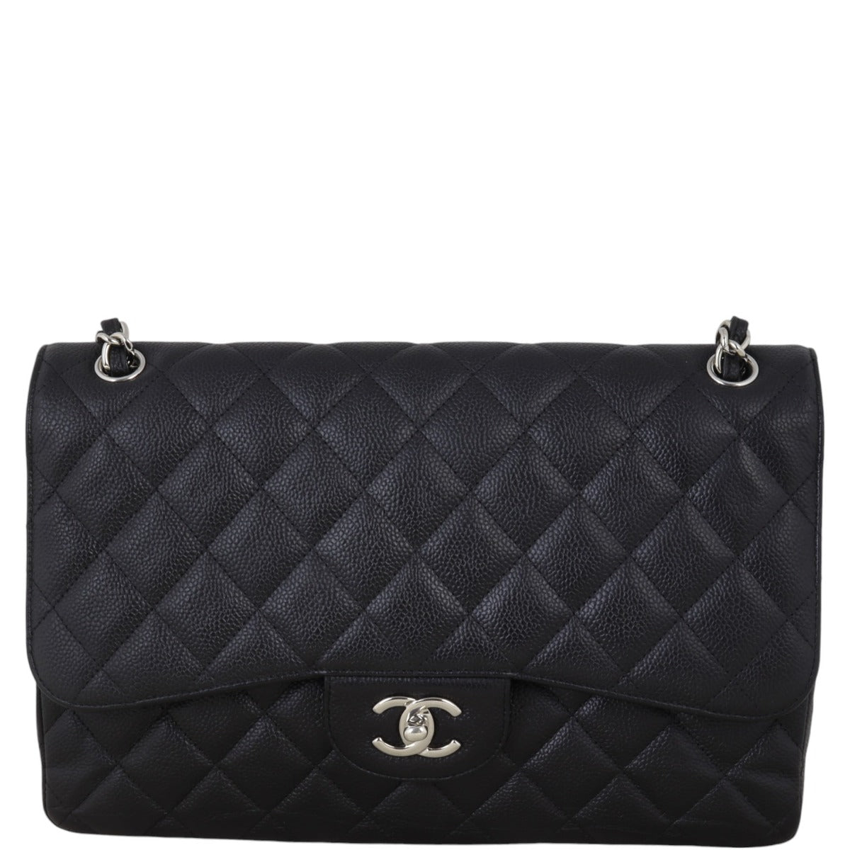 Chanel Classic Double Jumbo Handbag Quilted Black Shoulder Bag