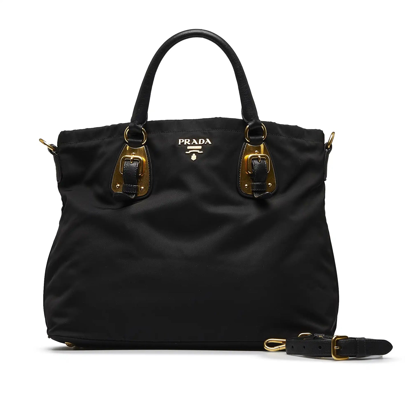 Prada Tessuto Handbag Canvas Nylon Black Satchel Bag