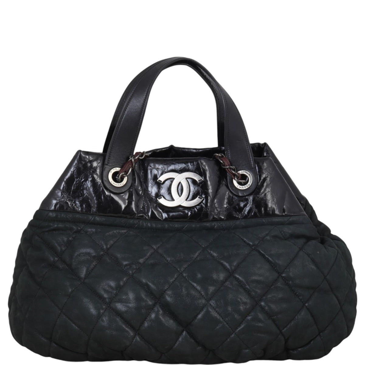 Chanel In The Mix Iridescent Tote Quilted Black Shoulder Bag