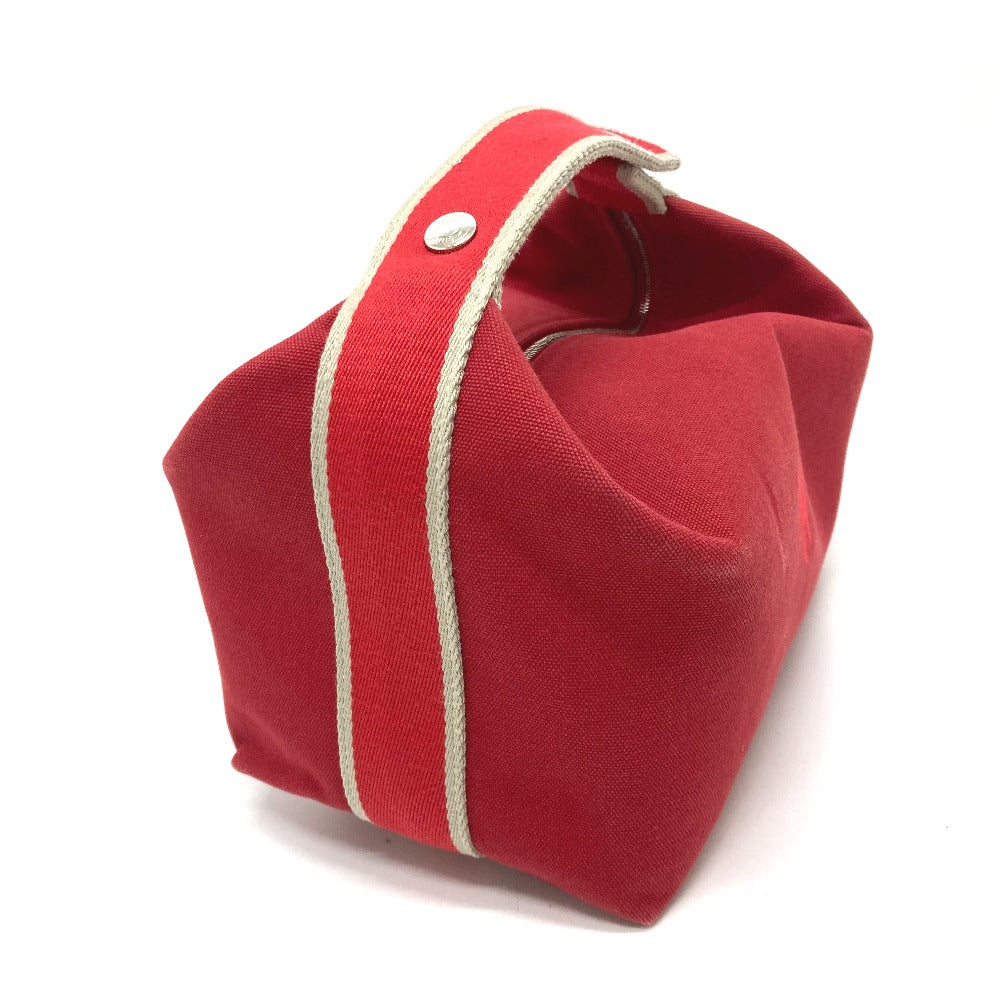 Hermes Handbag Shoulder Bag Shoulder Bag Vanity Bag Brid Canvas Black Red