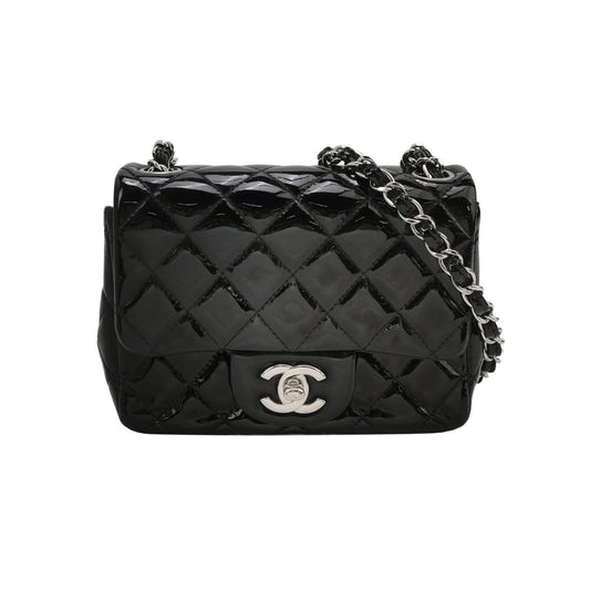 Chanel Classic Flap Square Patent Lambskin Black Crossbody Bag Crossbody Bag