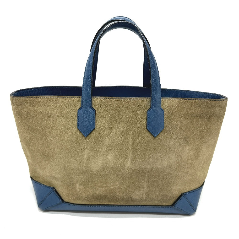 Hermes Tote Bag Epsom Grizzly Box Cover Women Blue Maxi