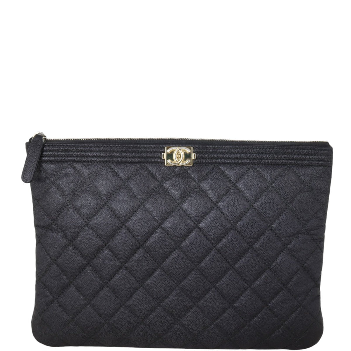 Chanel Boy O-Case Handbag Black Clutch Bag