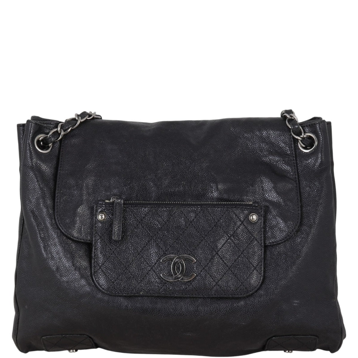 Chanel Pocket in the City Tote Black Flap Shoulder Bag