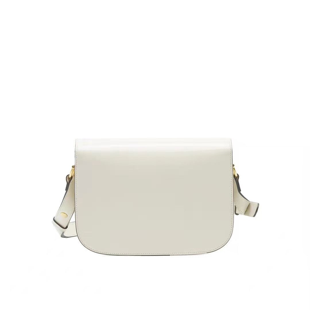 Gucci Gucci 1955 Horsebit Leather Shoulder Bag White