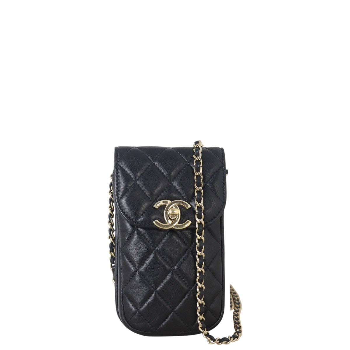 Chanel CC Phone Holder on Handbag Quilted Mini Crossbody Bag