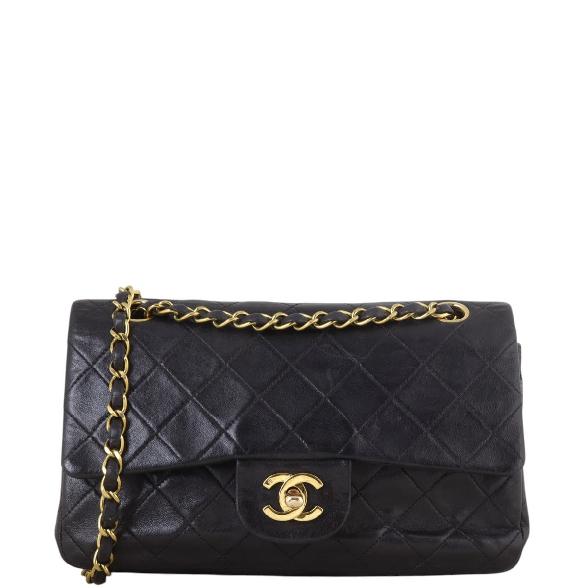 Chanel Classic Double Flap Handbag Quilted Black Shoulder Bag Small 19112024