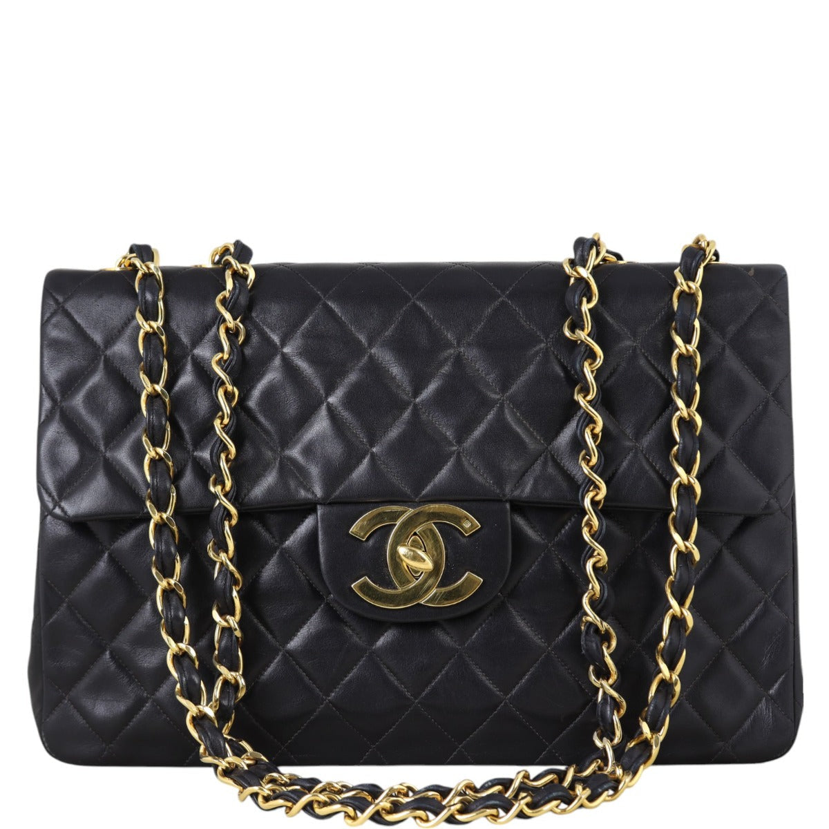 Chanel Maxi Jumbo XL Single Handbag Quilted Black Shoulder Bag