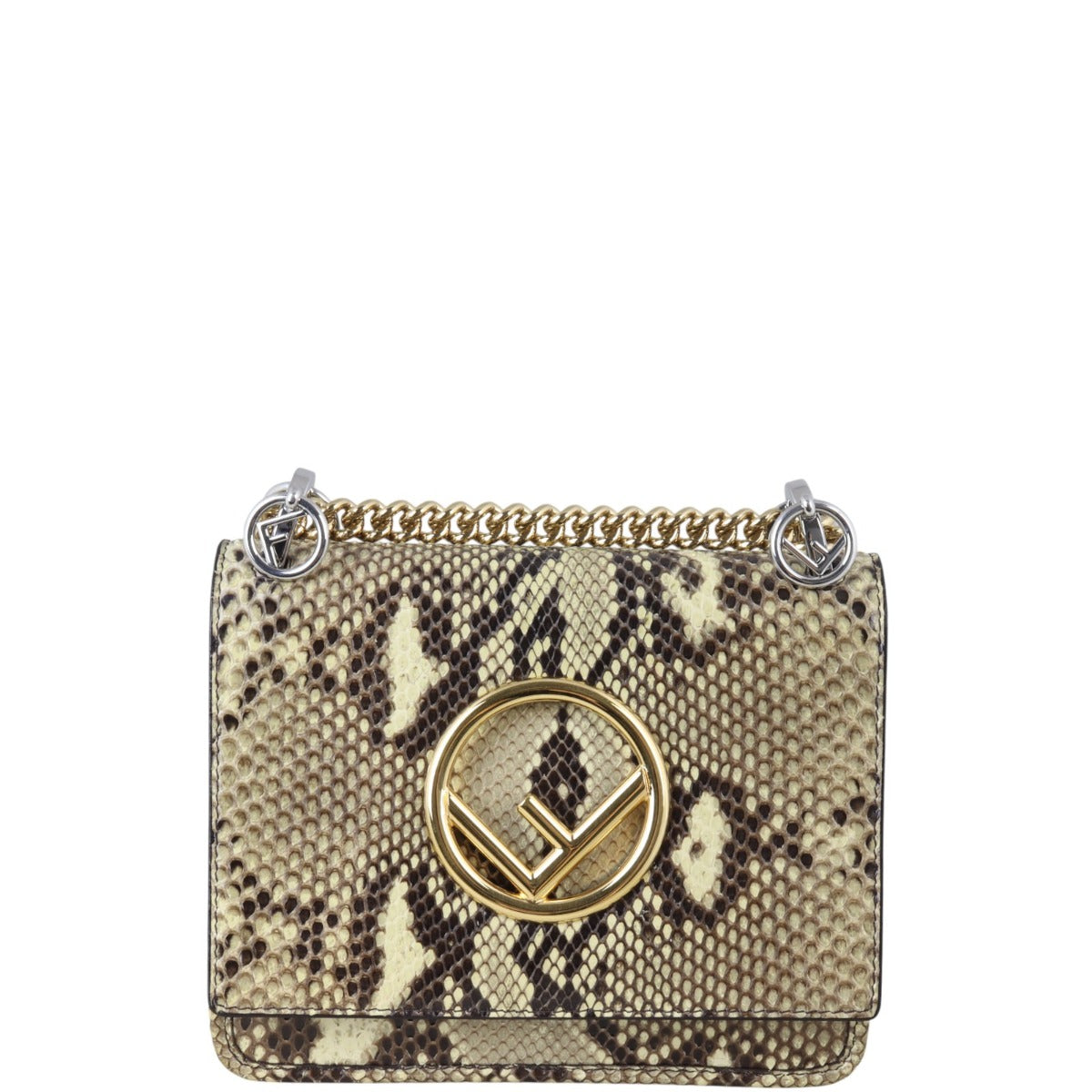 Fendi Kan Crossbody Python Small Crossbody Bag