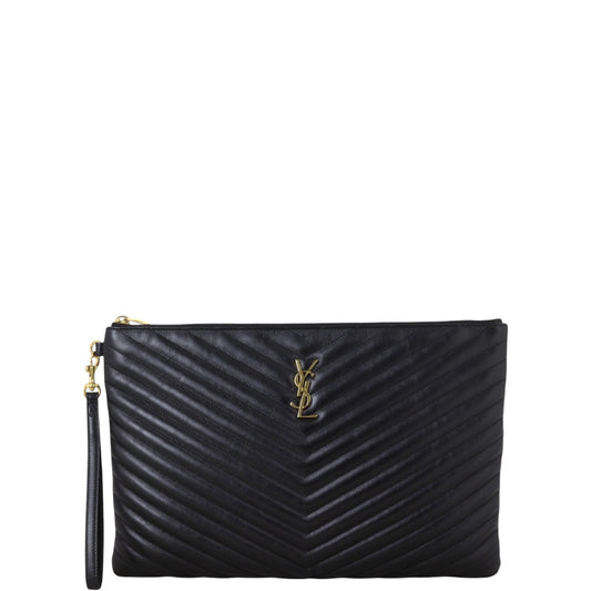 YSL Saint Laurent Cassandre Tablet Pouch Travel Bag Matelasse Monogram