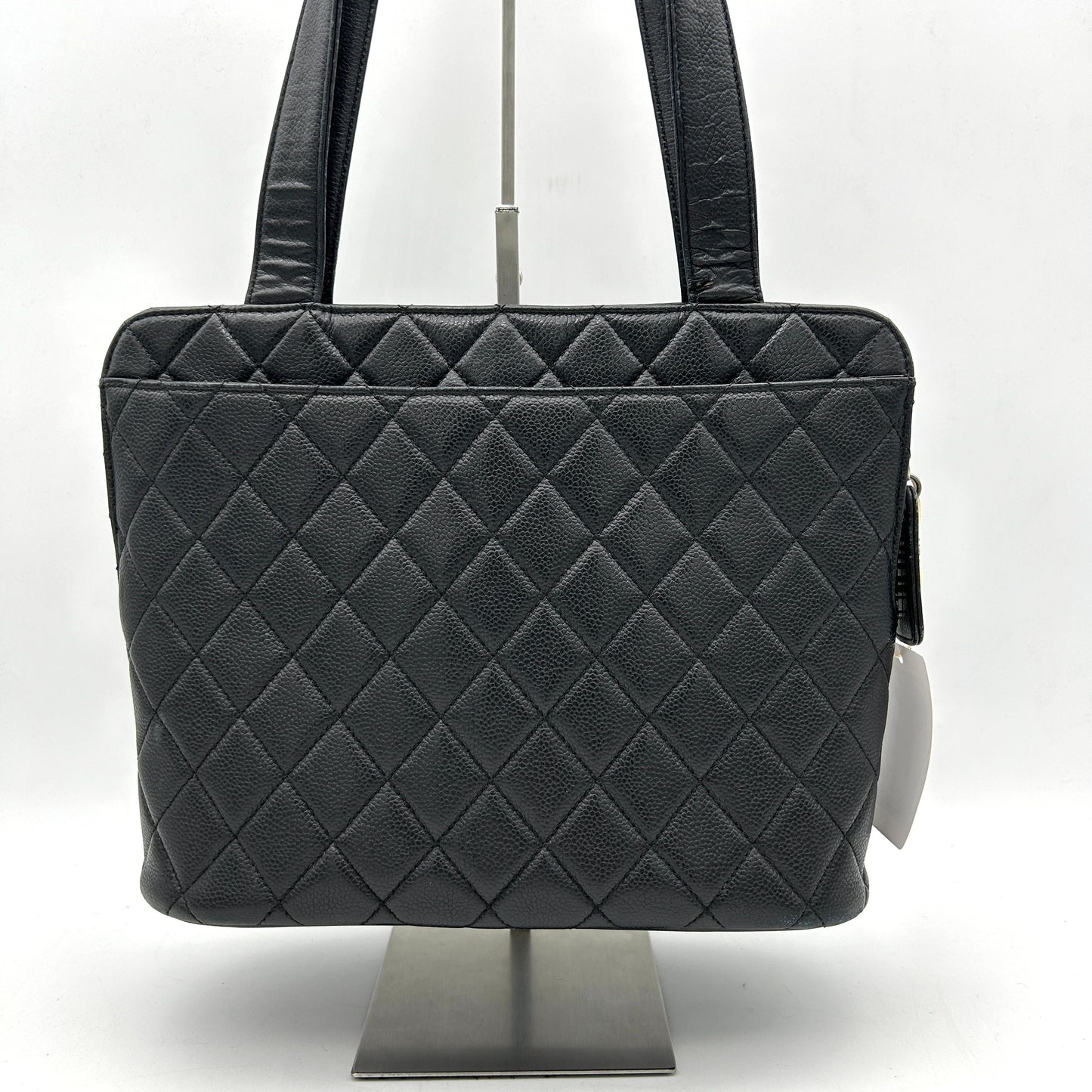 CHANEL Brown Lambskin Large Tote With Coco Mark Enamel WD