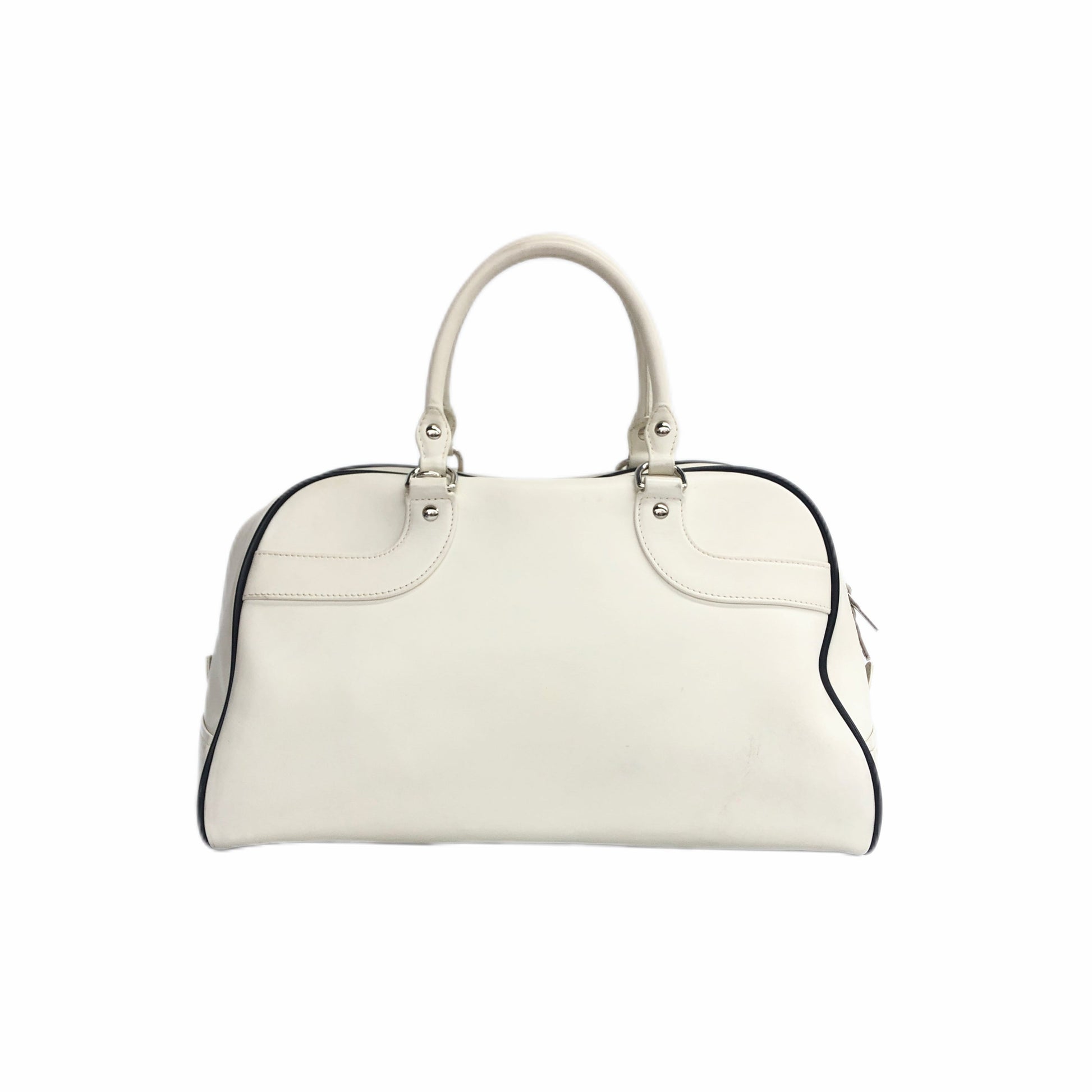 Prada Adidas Bowling Bag Calf Handbag Leather Calf Leather Travel Bag
