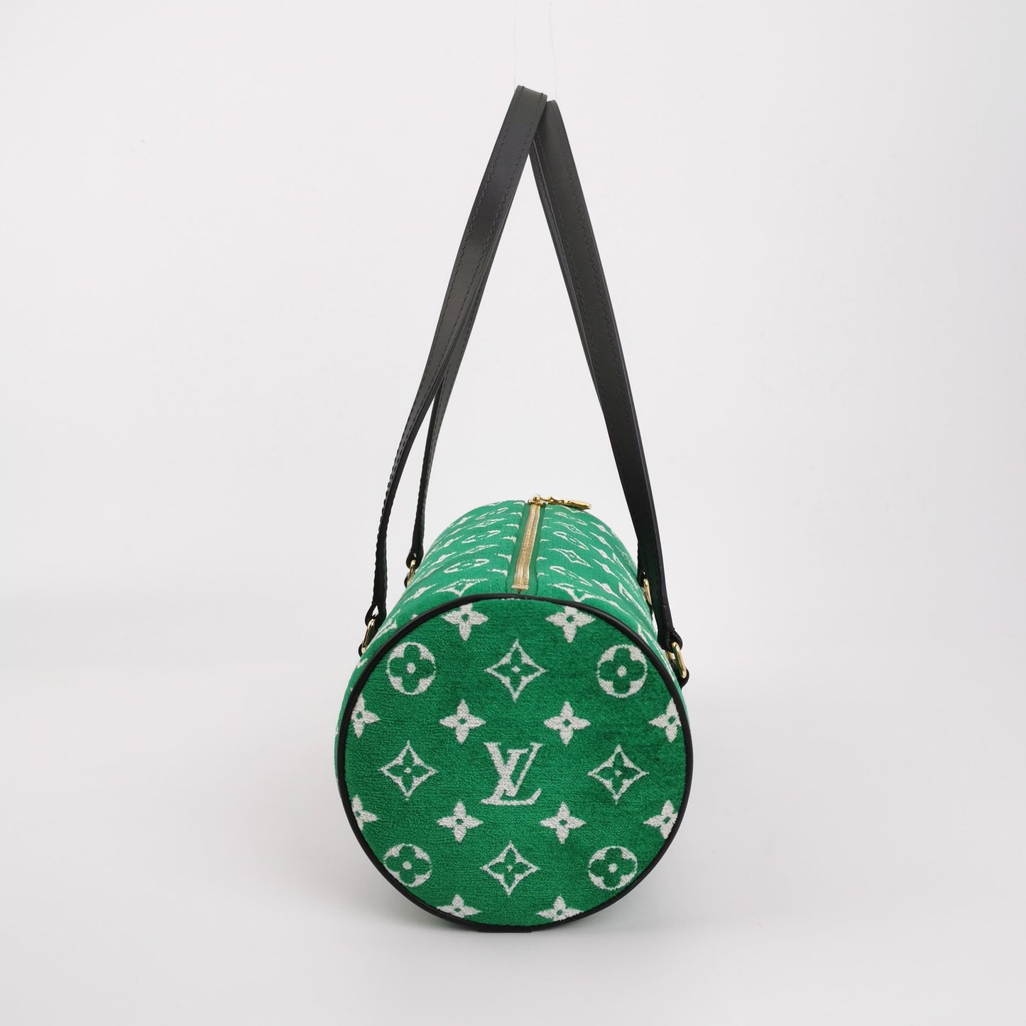 Louis Vuitton Papillon Trunk 26 Velvet Monogram Leather Green Handbag