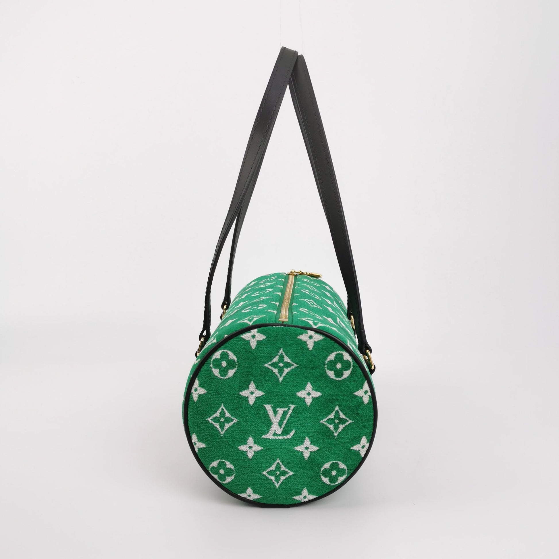 Louis Vuitton Papillon Trunk 26 Velvet Monogram Leather Green Handbag