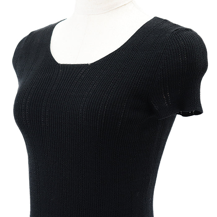 Chanel Short Sleeve Top Black Cotton Blend Bag