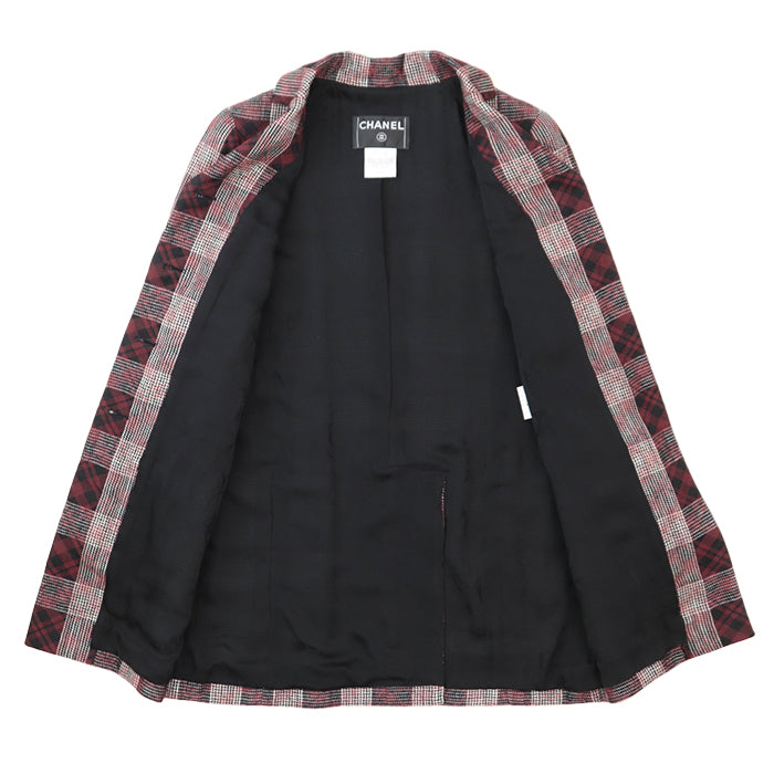 Chanel Jacket P33303 Burgundy Black 36