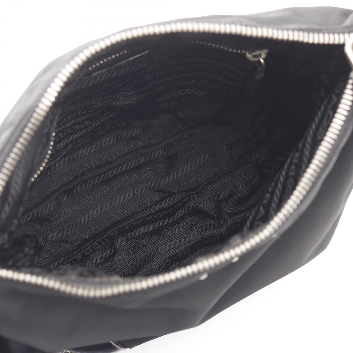Prada Tessuto Light Shoulder Bag Leather Nylon
