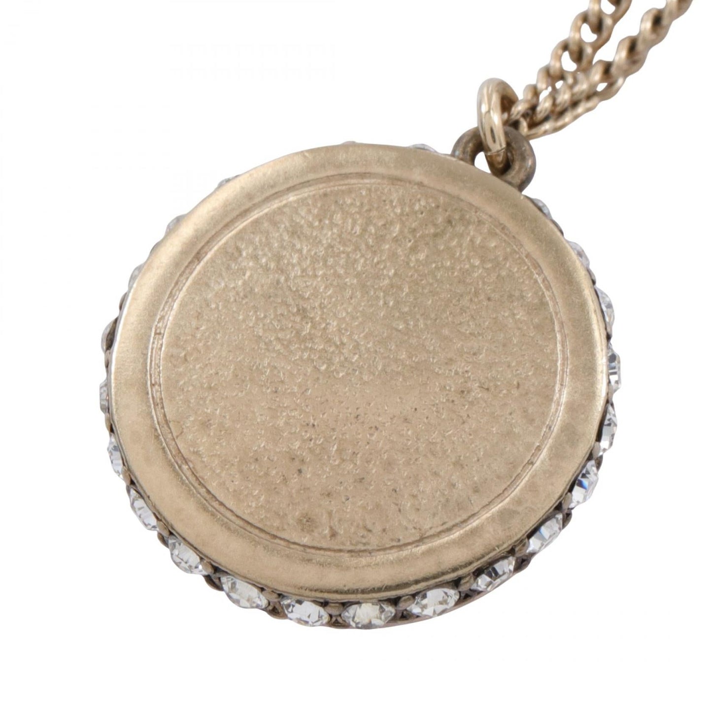 Chanel Coco Mark Necklace Gold Resin Rhinestone