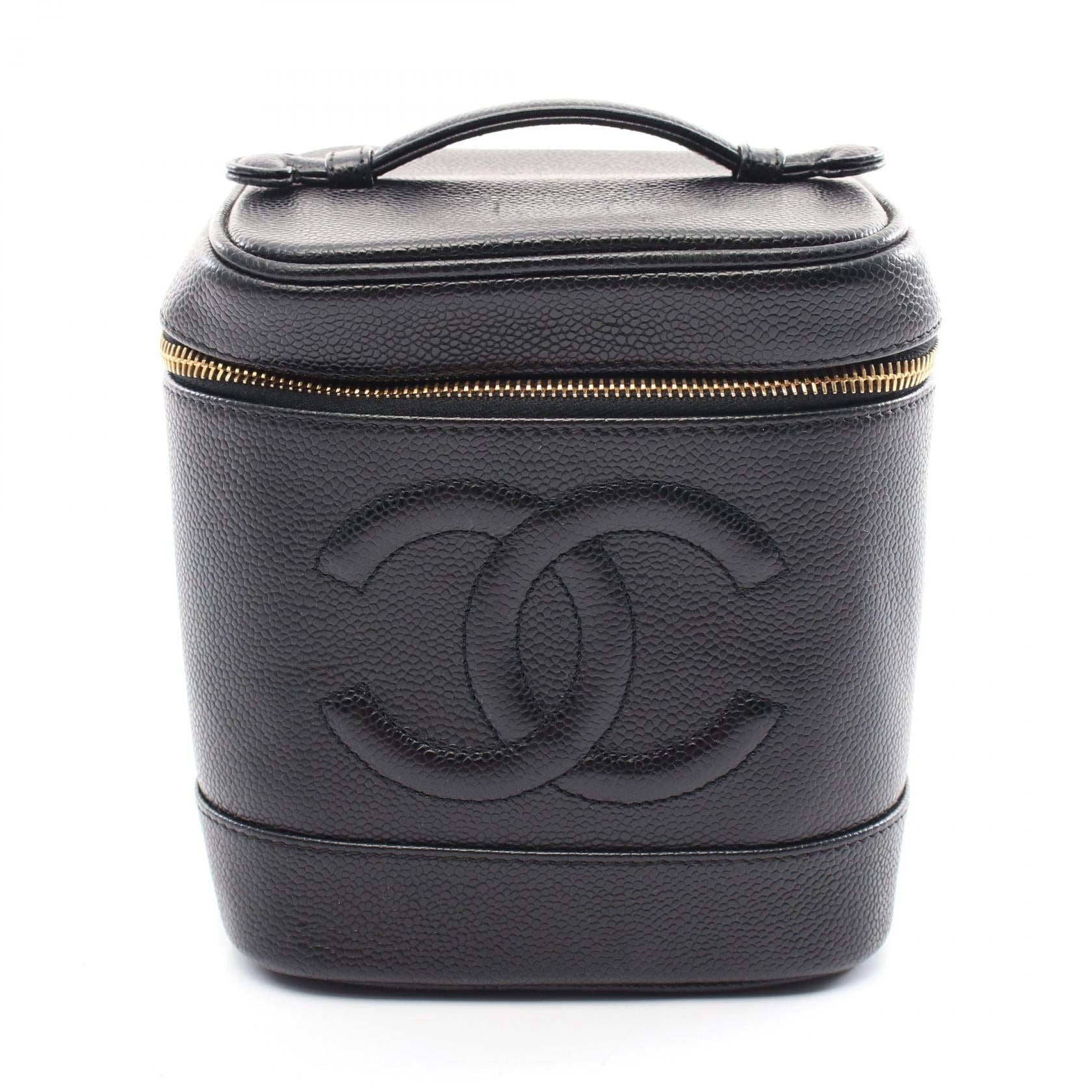 Chanel Caviar Skin Coco Mark Handbag Black