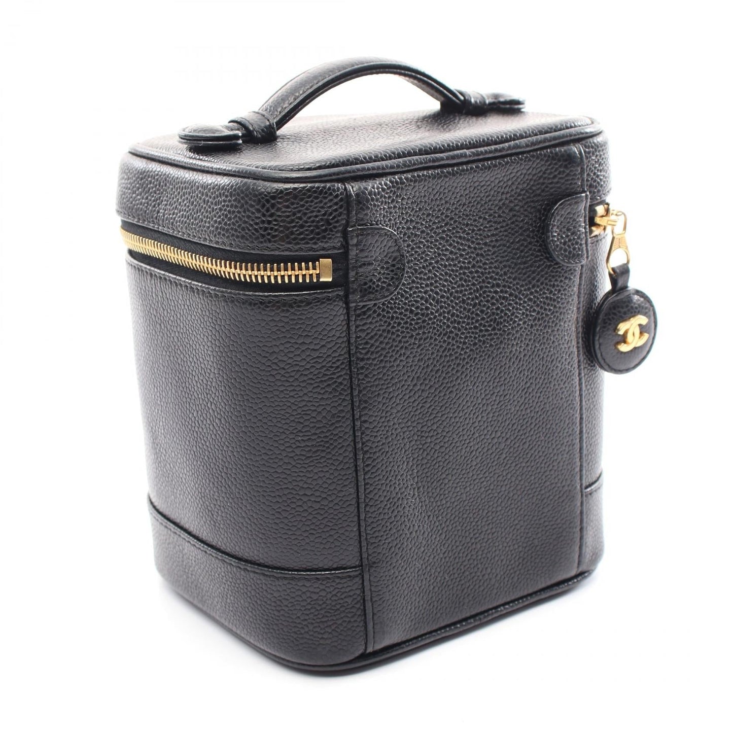 Chanel Caviar Skin Coco Mark Handbag Black