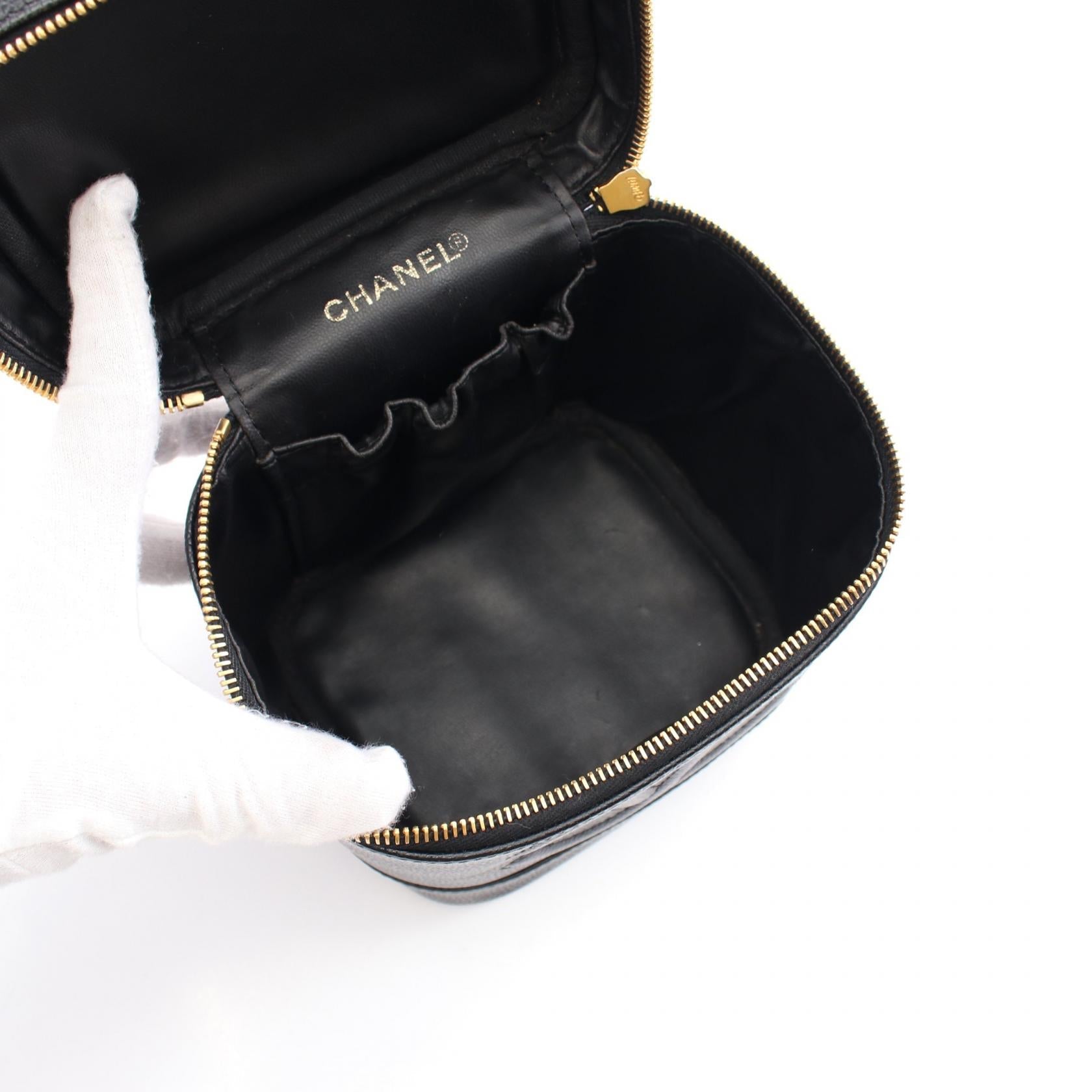 Chanel Caviar Skin Coco Mark Handbag Black
