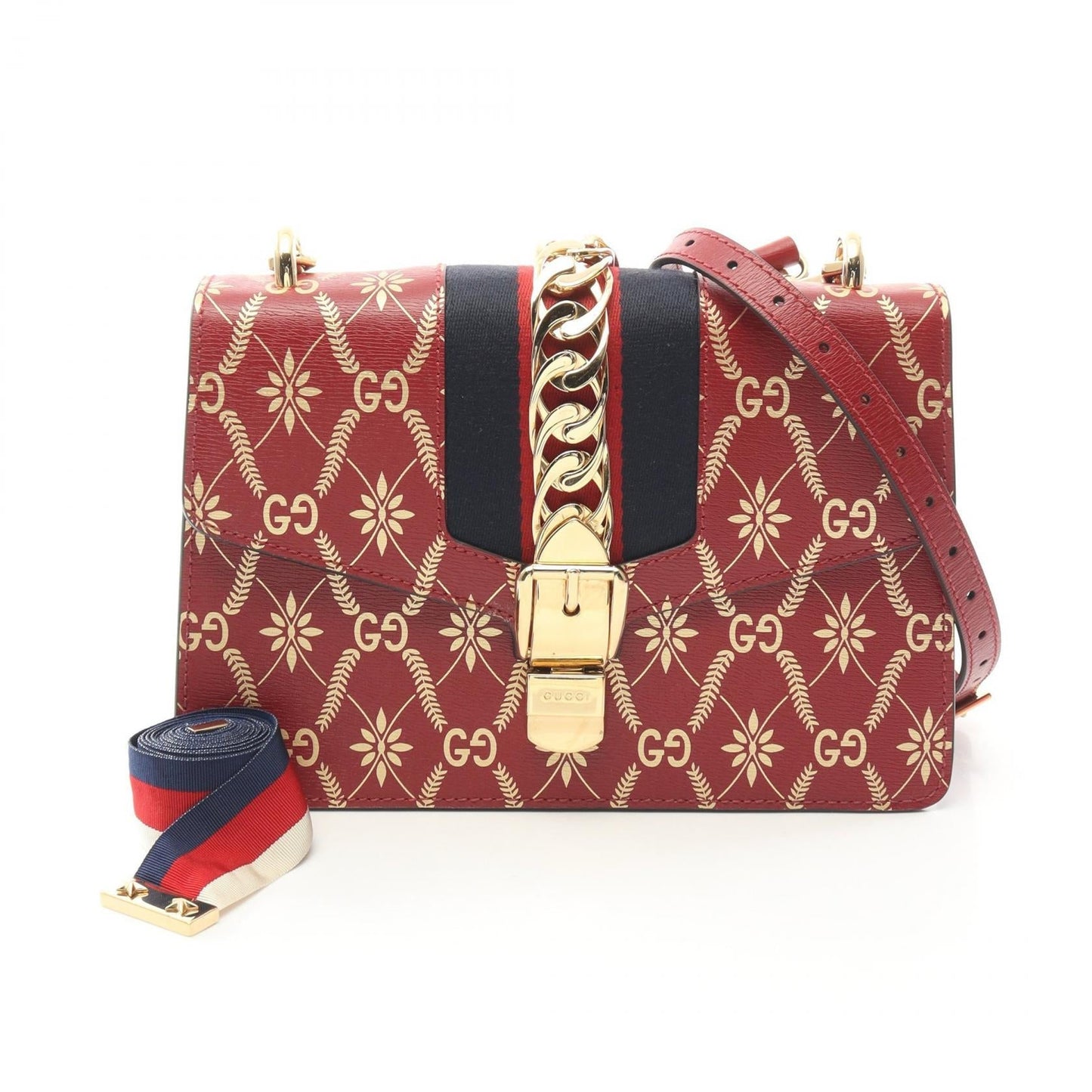 Gucci Sylvie Pattern Shoulder Bag Leather