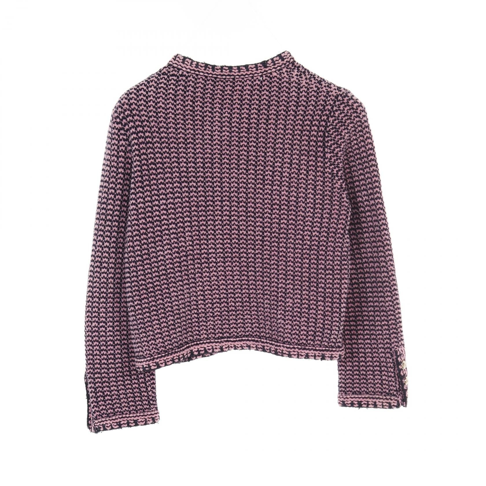 Chanel Coco Mark Button Cashmere Cotton Cardigan Bag