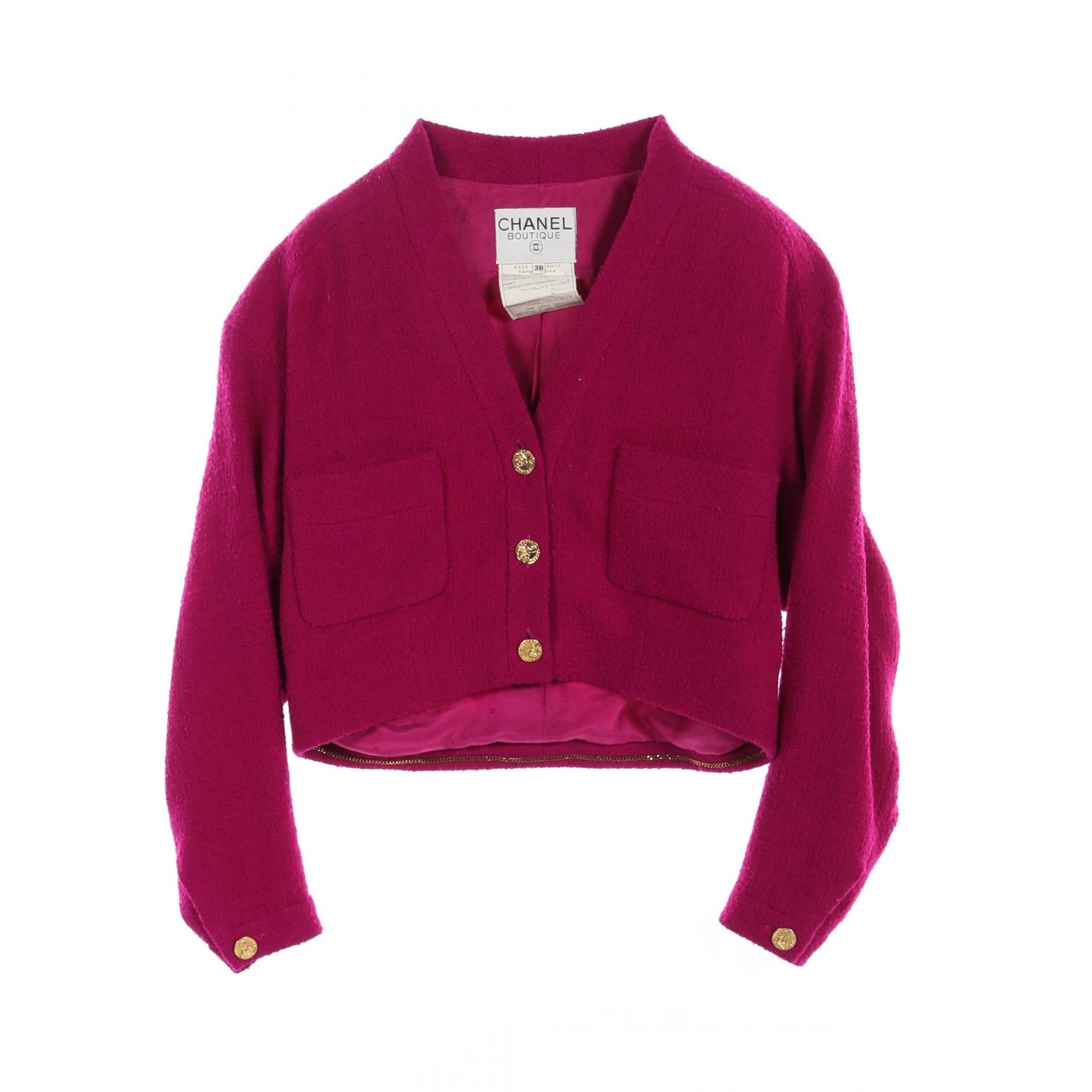 Chanel Wool Collarless Jacket