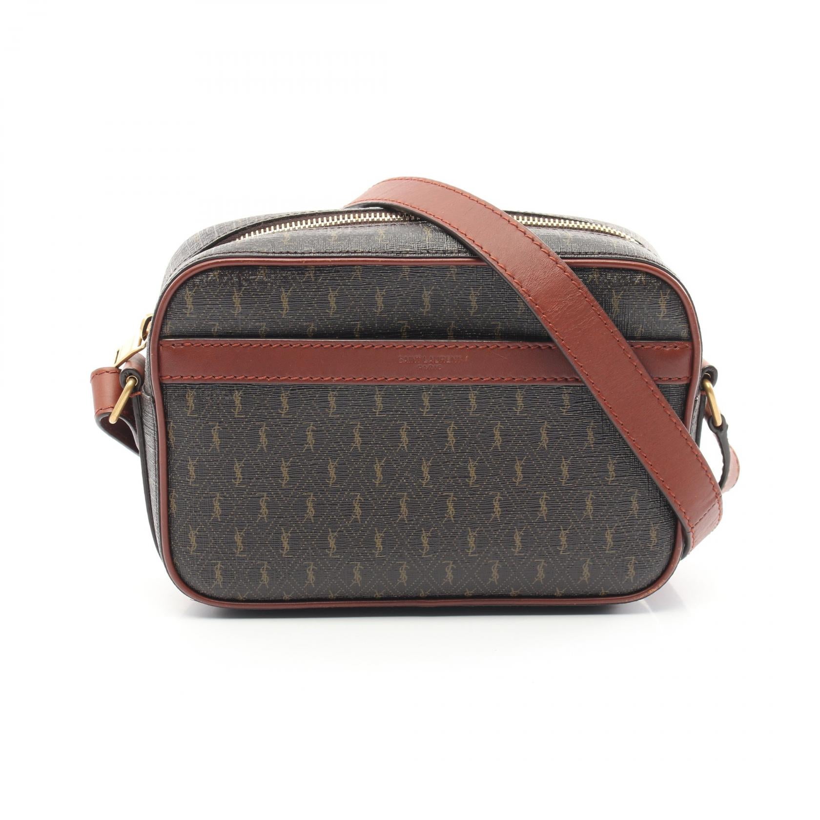 YSL Saint Laurent Coated Shoulder Bag Canvas Monogram