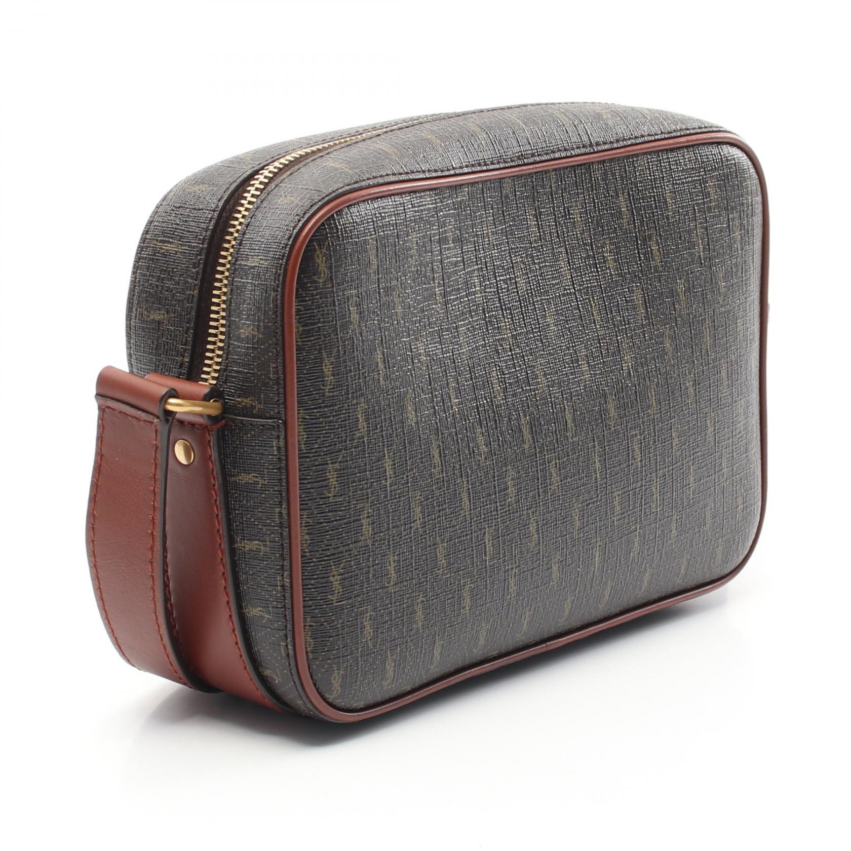 YSL Saint Laurent Coated Shoulder Bag Canvas Monogram