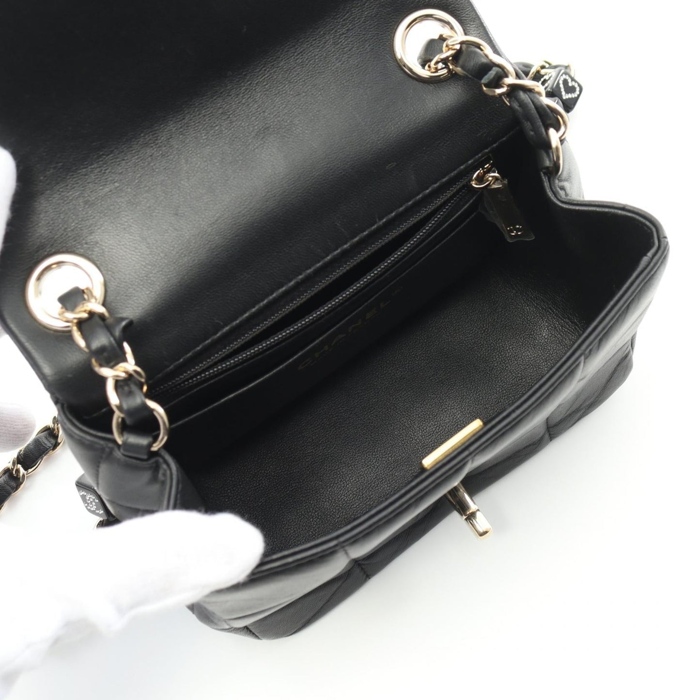 Chanel Choco Bar Mini Flap Lambskin Shoulder Bag