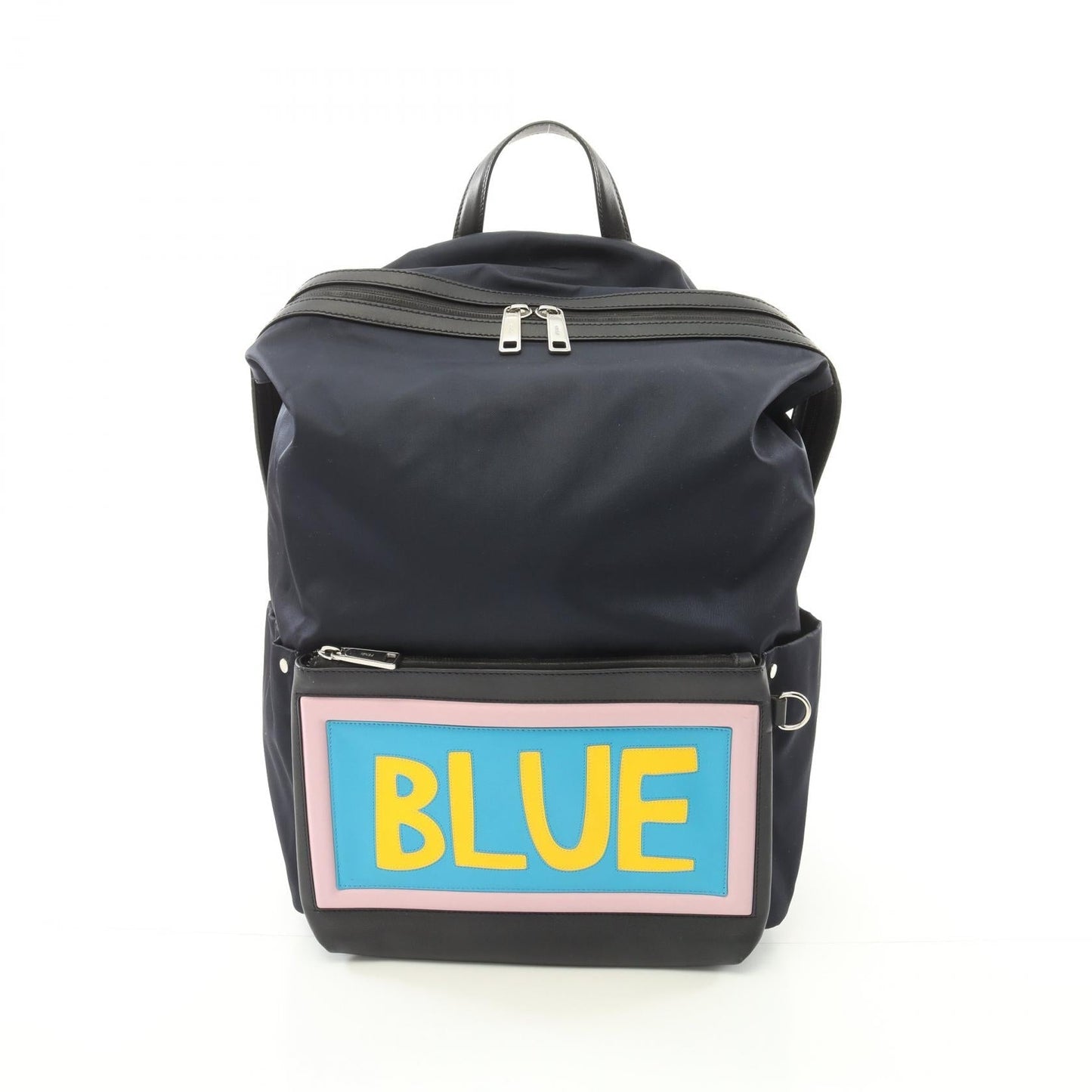 Fendi Vocabulary Backpack Leather Nylon Blue