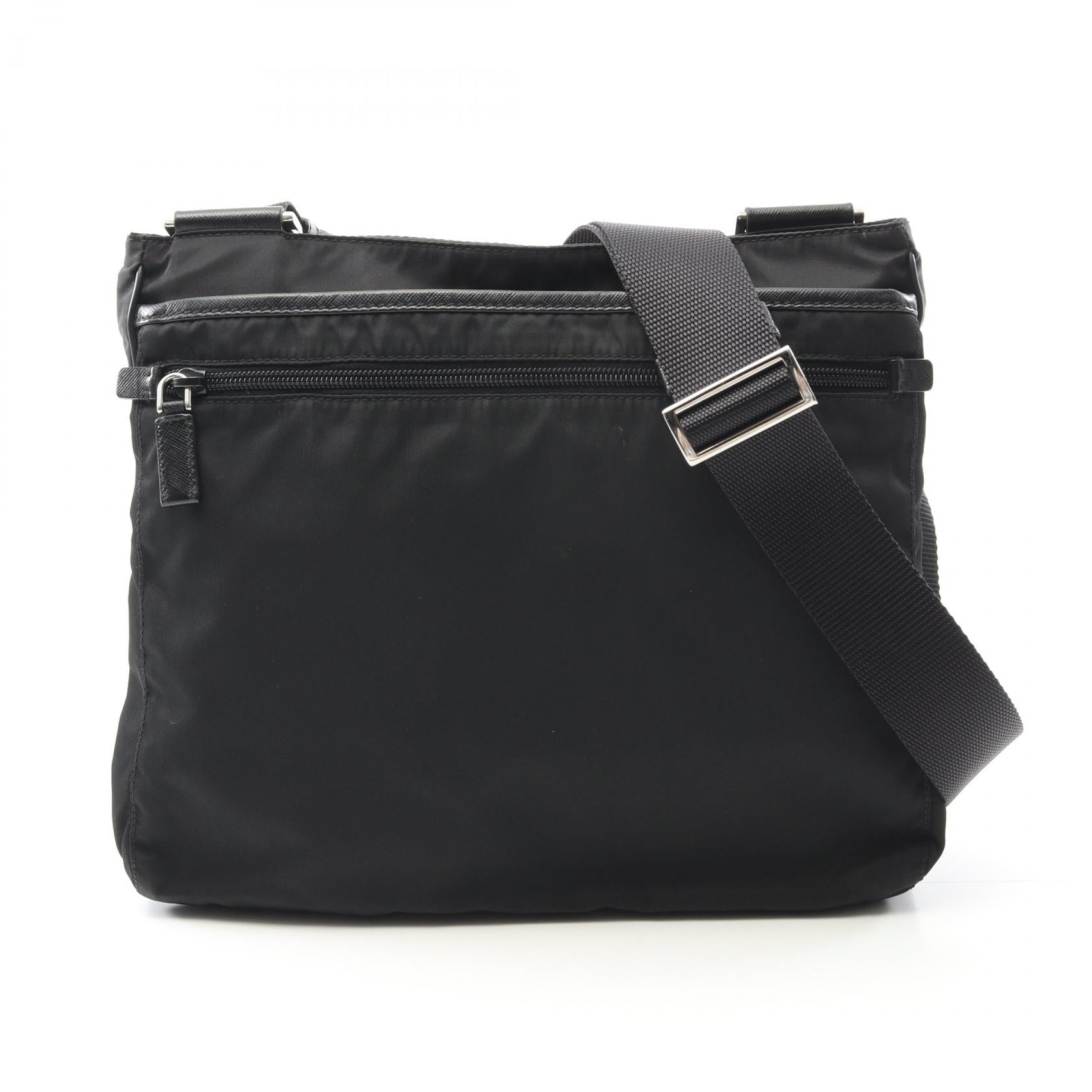 Prada Viaggio Shoulder Bag Leather Nylon Saffiano
